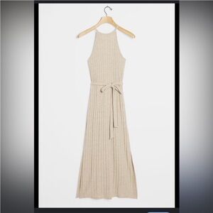 Anthropologie Amado Halter Knit Midi Dress Size XL in Oatmeal Cream NWT